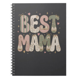 Bästa Mama Boklig Blommig Litterär Design Anteckningsbok