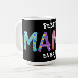 Bästa mamá någonsin! Bold Blommigt Bohemian Coffee Kaffemugg
