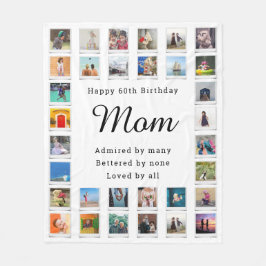 Bästa Mamma 60:e födelsedag: Fotokollage White Fleecefilt