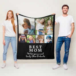 Bästa Mamma 6-fotokollage för saké Fleecefilt
