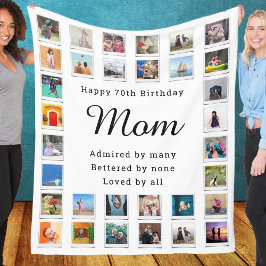 Bästa Mamma 70:e födelsedag: Fotokollage White Fleecefilt