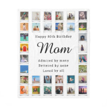 Bästa Mamma 80:e födelsedag, fotokollage vit