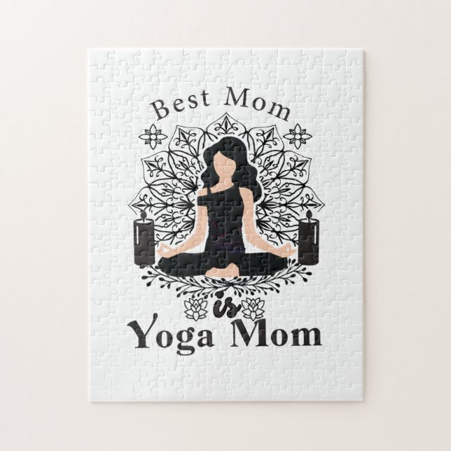 Bästa mamma är yoga mamma pussel (Vertikal)