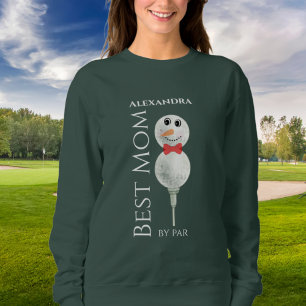 Bästa mamma av Par :Golfboll Snöman Röd grön Swea T Shirt