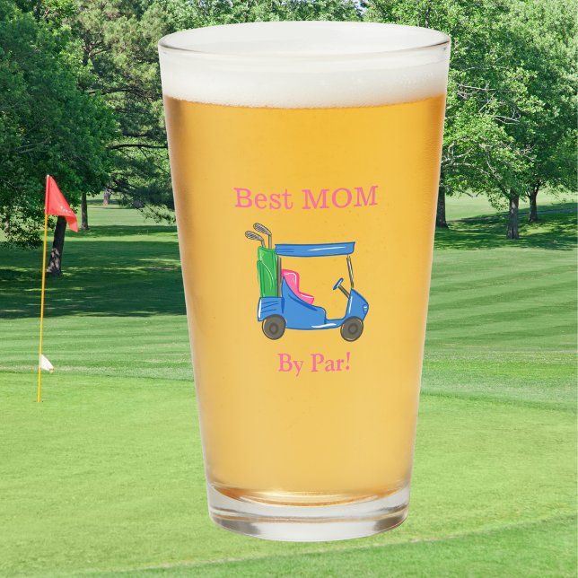 Bästa Mamma Av Par Preppy Blå Golfvagn / Rolfig Go Glaskopp (Skapare uppladdad)