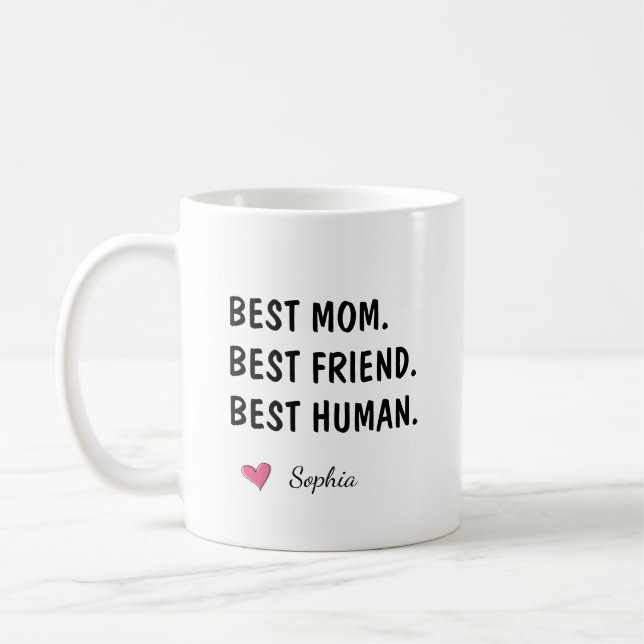 Bästa mamma bästa vän bästa människa födelsedag kaffemugg (Vänster)
