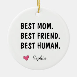 Bästa mamma bästa vän bästa människa personlig julgransprydnad keramik