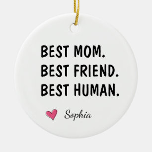 Bästa mamma bästa vän bästa människa personlig julgransprydnad keramik