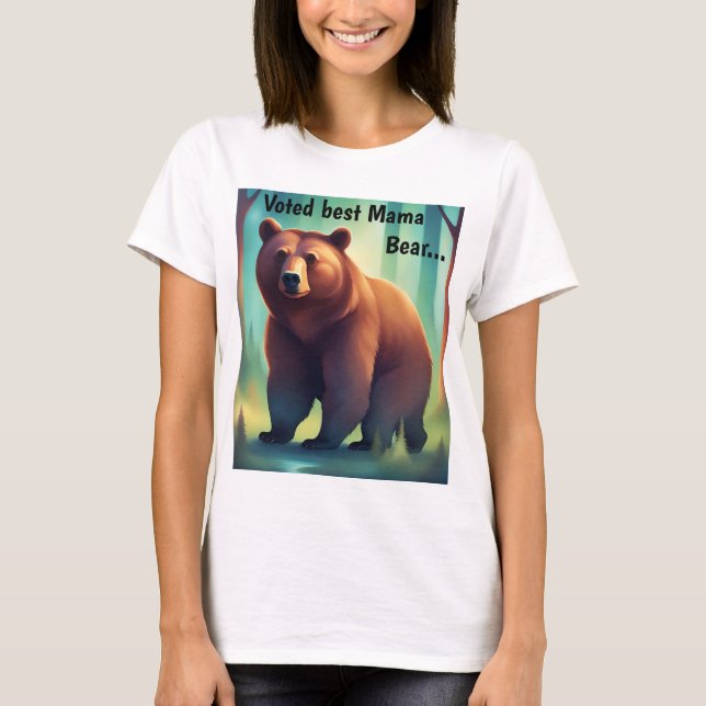 "Bästa Mamma Bear"-Modern, dagskjorta T Shirt (Framsida)