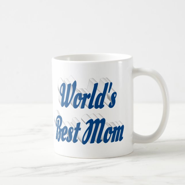 Bästa Mamma - blå halvtext Kaffemugg (Höger)