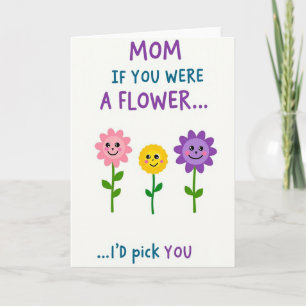 Bästa mamma blomma välkommenkort kort