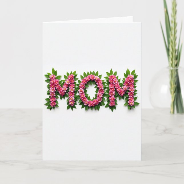 Bästa mamma blommig brevkort kort (Framsida)