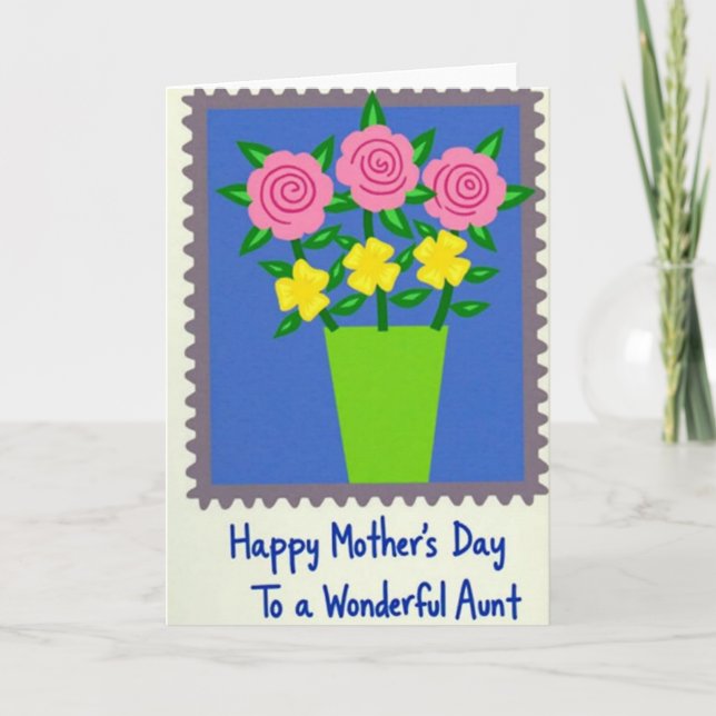 Bästa mamma blommig postkort kort (Framsida)