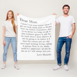 Bästa Mamma Brev Roligt Typography-Personlig Fleecefilt