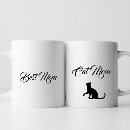 Bästa Mamma Cat Mamma svartvitt Två-Tonad Mugg