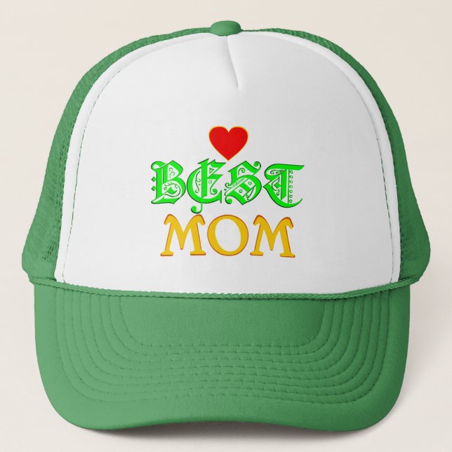 ♔ ♥° ・ bästa Mamma-Coola Attitude Snyggt Truckerke Truckerkeps (Framsida)