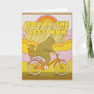 Bästa mamma cykling Björnar Letterpress-kort Kort