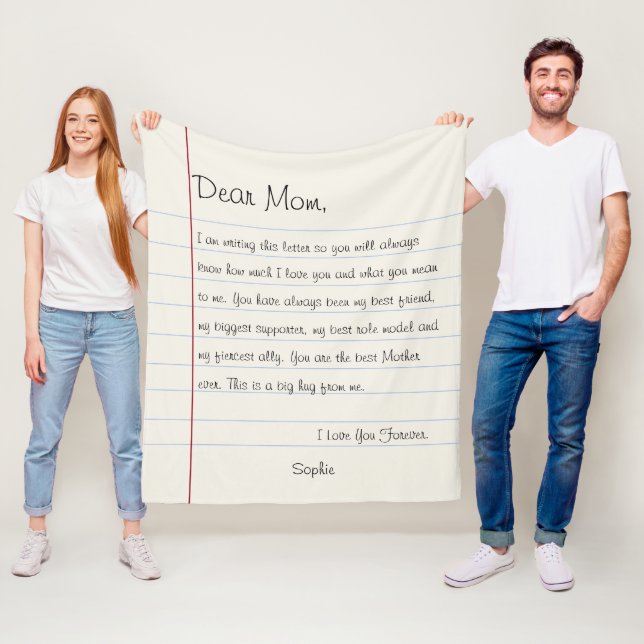Bästa Mamma-dator Brev Bästa Mamma Mors dag Fleecefilt (På plats)