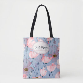 Bästa mamma – Elegant blomster vattenfärg design Tygkasse