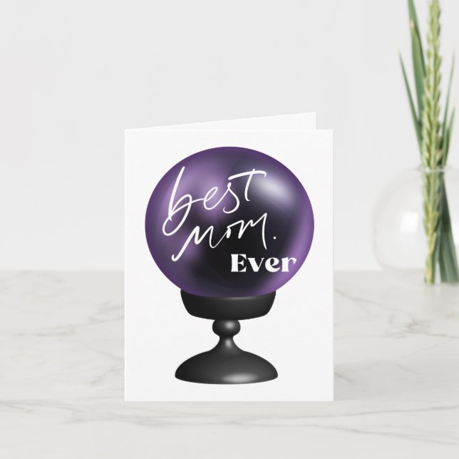Bästa Mamma EVER | Roligt Lila Crystal Boll Card Kort (Framsida)