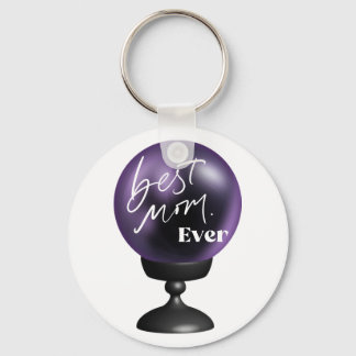 Bästa Mamma EVER | Roligt Lila Crystal Boll Keycha Nyckelring