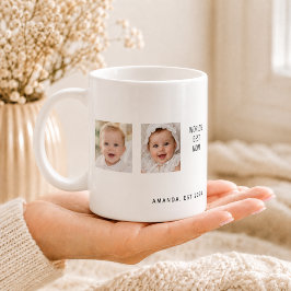 Bästa mamma familj fotokollage barn kaffemugg