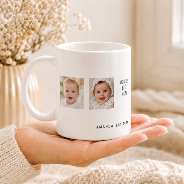 Bästa mamma familj fotokollage barn kaffemugg (Skapare uppladdad)