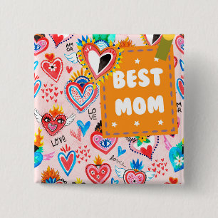 Bästa Mamma-färgade mexikanska örter Mors dag Knapp