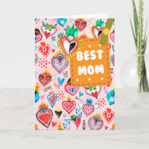 Bästa Mamma-färgade mexikanska örter Mors dag Kort