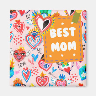 Bästa Mamma-färgade mexikanska örter Mors dag Magnet