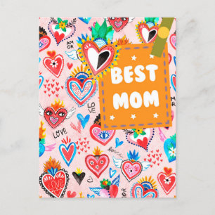 Bästa Mamma-färgade mexikanska örter Mors dag Vykort