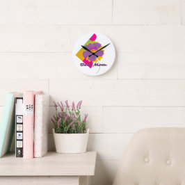 Bästa mamma Färgrik Modig Design Rund Klocka