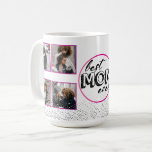 Bästa Mamma-foto och Glitter-design Kaffemugg