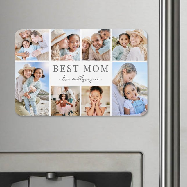 Bästa mamma fotocollage magnet (Simple Best Mom Photo Collage Magnet)