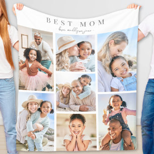 Bästa mamma fotokollage fleecefilt