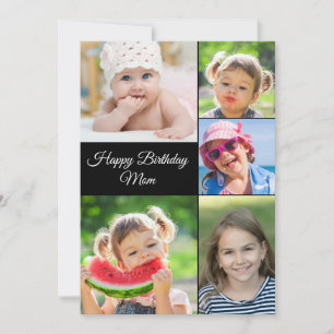 Bästa mamma fotokollage födelsedag platt kort