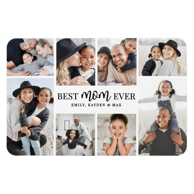 Bästa mamma fotokollage magnet (Horisontell)