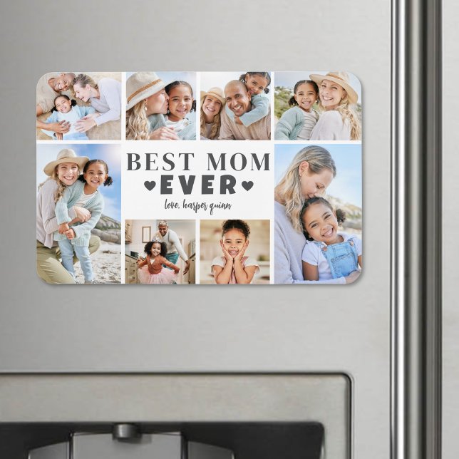 Bästa mamma fotokollage magnet (Best Mom Photo Collage Magnet)