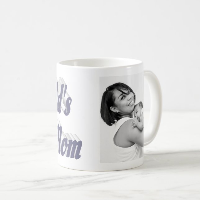 Bästa Mamma-fototext grått-text Kaffemugg (Framsida höger)