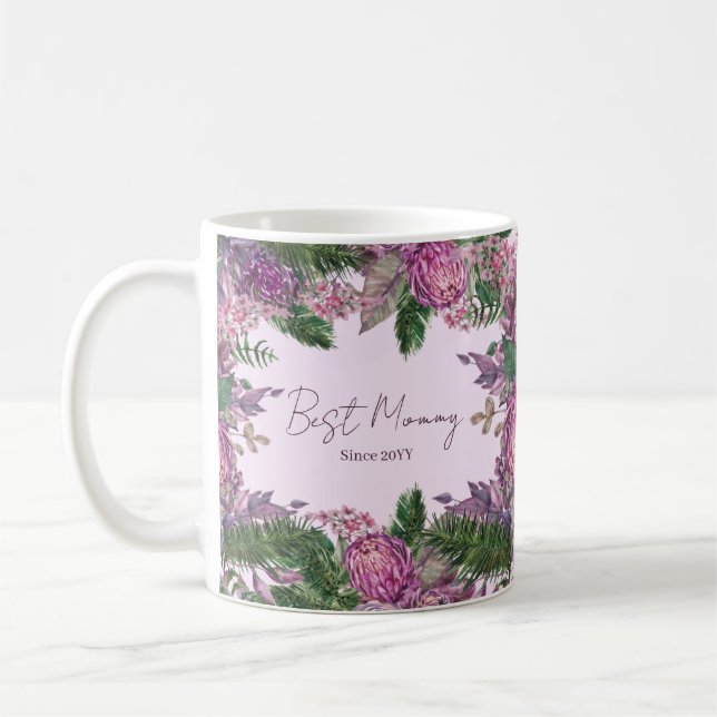 Bästa Mamma-Fullt för blommans Personlig Kaffemugg (Vänster)