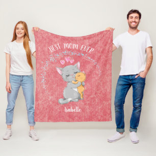 Bästa mamma-gåva någonsin, söt Cat mamma och katta Fleecefilt