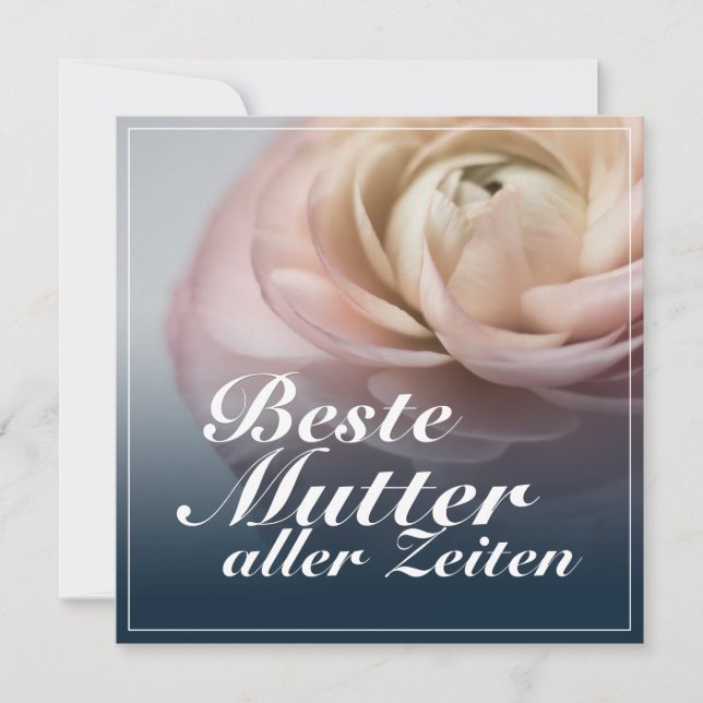 Bästa mamma genom tiderna med stor rosa ros julkort (Framsida)
