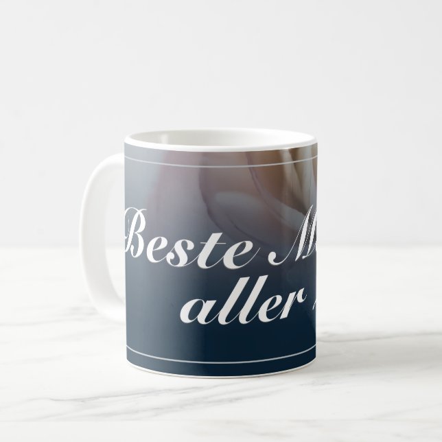 Bästa mamma genom tiderna med stor rosa ros kaffemugg (Framsida vänster)