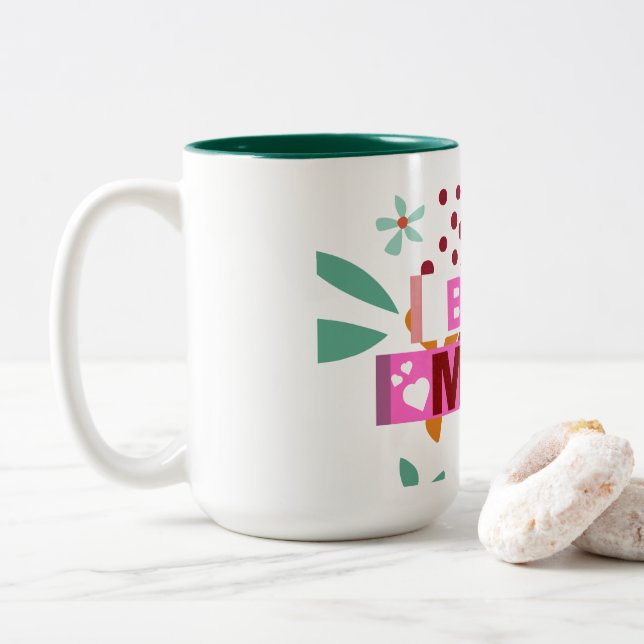 Bästa mamma, glad mors dag Två-Tonad mugg (Med munk)
