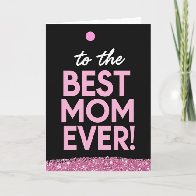 Bästa mamma glittermönsterkort kort (Framsida)