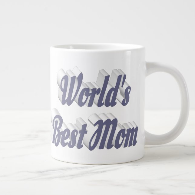 Bästa Mamma grått-halvtext Jumbo Mugg (Höger)