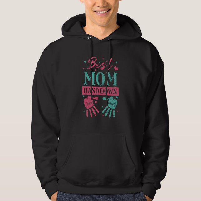 Bästa Mamma Hand Down Hoodie (Framsida)