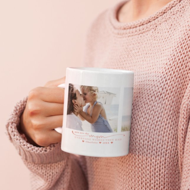 Bästa Mamma | Handskriven tre fotokollage Kaffemugg (Skapare uppladdad)