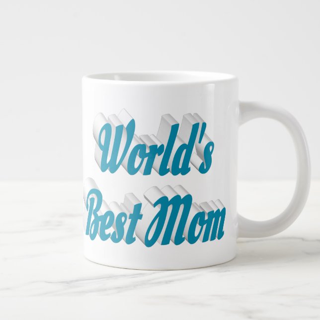 Bästa mamma himmelsblå halv text jumbo mugg (Höger)