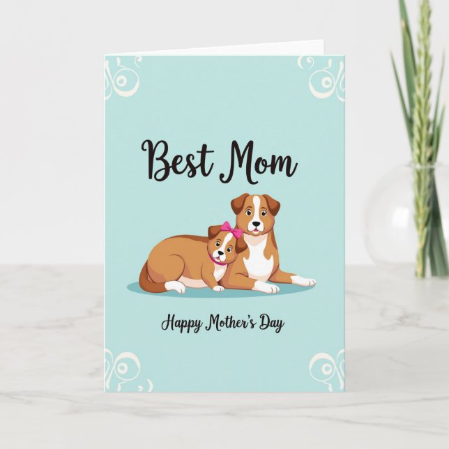 Bästa mamma hund mors dagskort kort (Framsida)